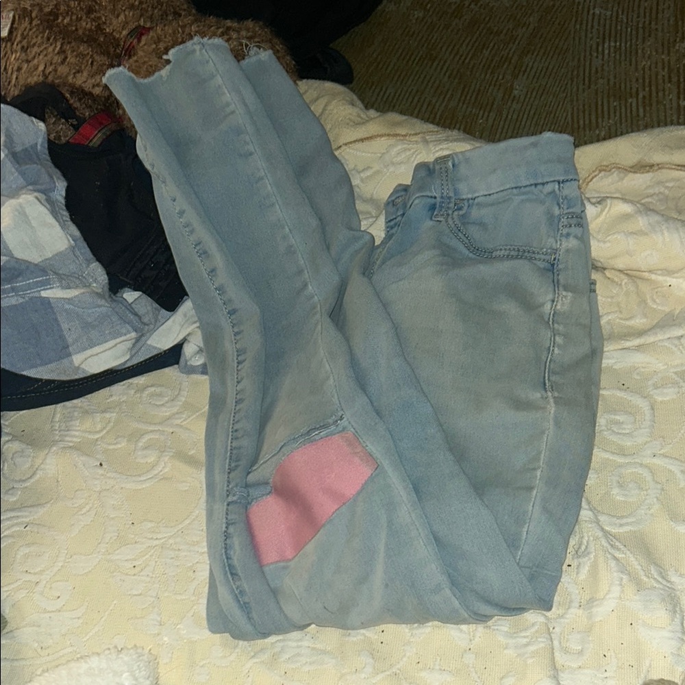 No Boundaries Blue and Pink Boot Cut Flare Pants